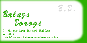 balazs dorogi business card