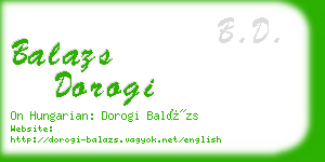 balazs dorogi business card